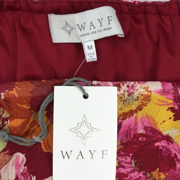 WAYF Square Neck Floral Cropped Top Sheer Sleeves Medium - Picture 10 of 15